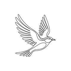 Obraz premium Elegant Single Line Bird Illustration Minimalist Design of Bird in Flight Graceful Simplicity Art