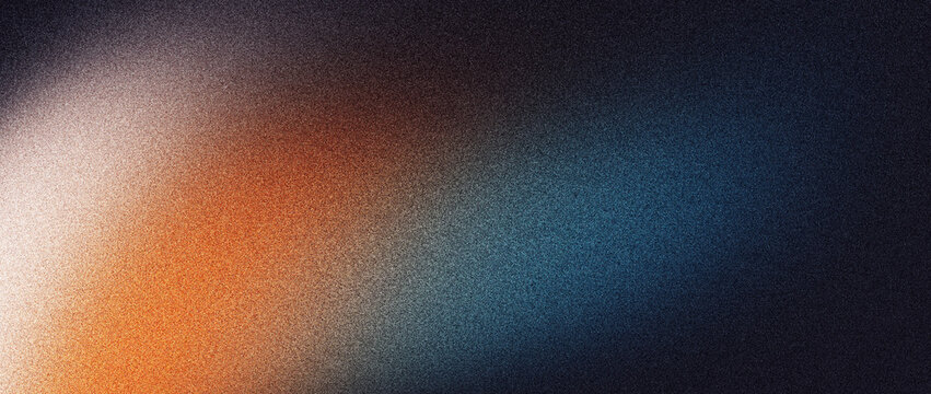 Poster banner header cover design, with teal orange black red grainy background and noise texture