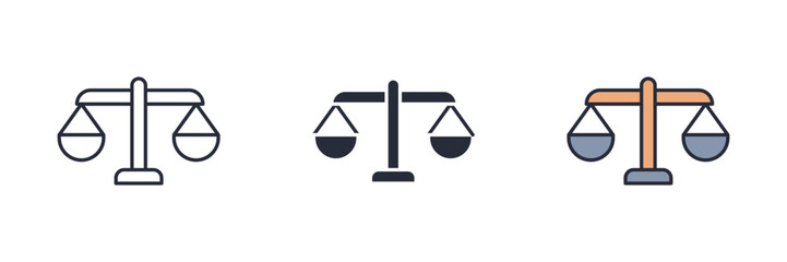 legal service icon. Line, solid and filled outline colorful version, outline and filled vector sign. Idea Symbol, logo illustration. Vector graphics