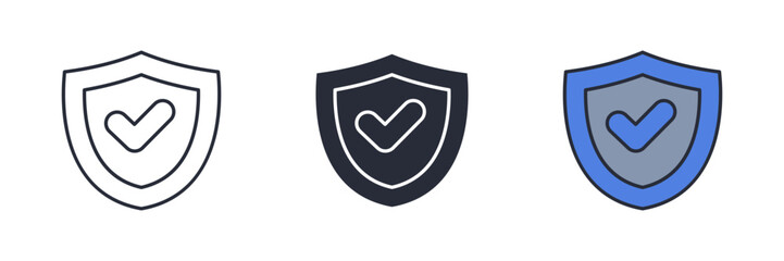 security icon. Line, solid and filled outline colorful version, outline and filled vector sign. Idea Symbol, logo illustration. Vector graphics