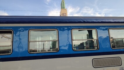 Blue train tower