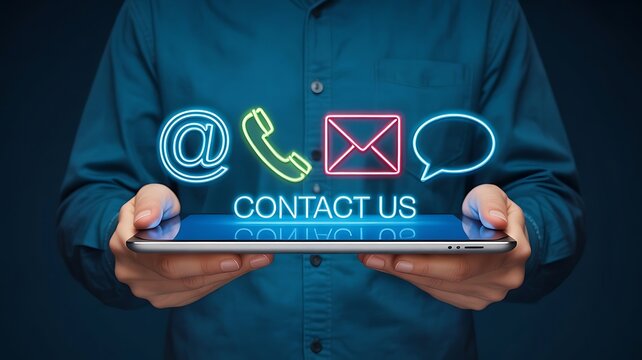 Contact information displayed on a tablet 