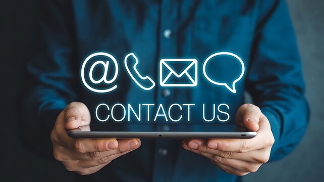 Contact information displayed on a tablet 