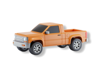 A pickup truck isolated on transparent background. 