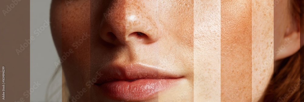 Poster skin tones gradient bar showcasing realistic texture with space for customizable text above