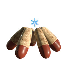 PNG available Realistic Chocolate Christmas Cupcake with Snowflake Topper PNG Transparent 