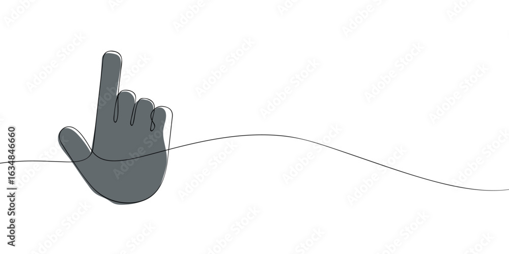 Poster single line drawing of a mouse cursor. colored continuous line icon. vector illustration.