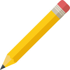 Vector illustration of a classic yellow pencil with eraser