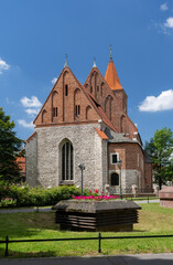 Gothic Holy Cross church on the sunny summer day, Krakow, Poland
