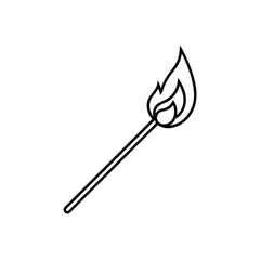 matchstick burning icon vector