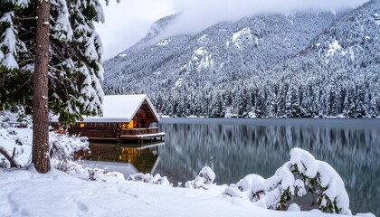 house in the snow
