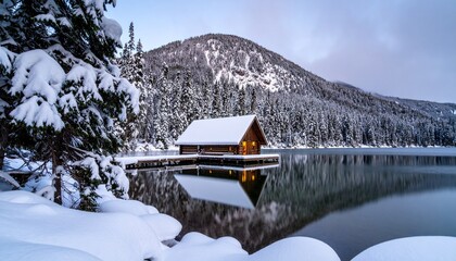 house in the snow
