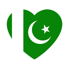Obraz premium pakistan flag in heart shape icon