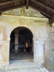 Entrance to Church of Saints Justo and Pastor in Olleros de Pisuerga, Palencia