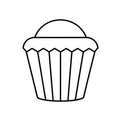 muffin with wrapper icon vector