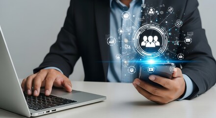 Online shopping app on mobile phone for retail business and digital marketing technology