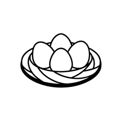 nest with eggs icon vector