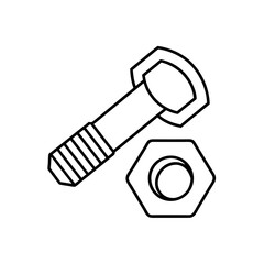nut and bolt icon vector