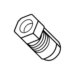 nut and bolt icon vector