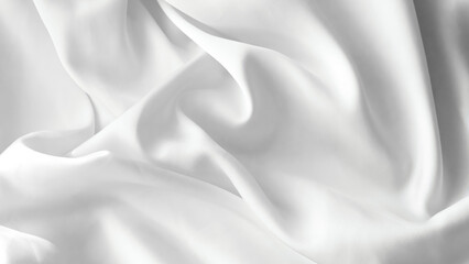 Obraz premium Bright hard light on shiny white silk background with elegant soft folds