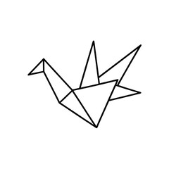 origami crane icon vector