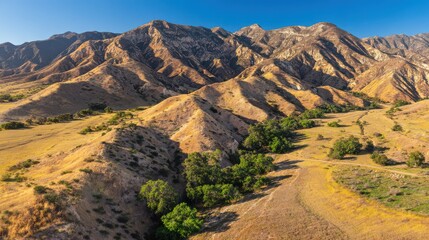 Golden hour light on serene mountains for travel brochures, nature conservation campaigns, or outdoor adventure visuals.
