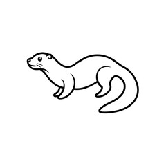 otter floating icon vector