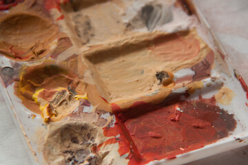 Artist's palette. Abstract art background. Rough brushstroke texture. Art palette