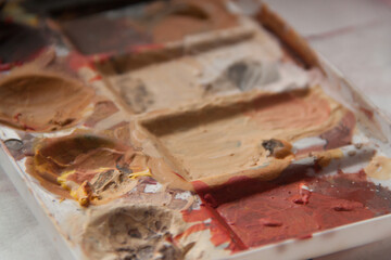 Artist's palette. Abstract art background. Rough brushstroke texture. Art palette