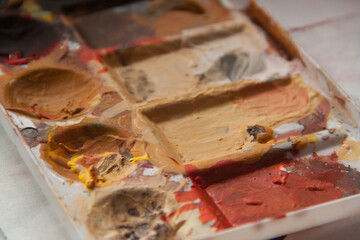 Artist's palette. Abstract art background. Rough brushstroke texture. Art palette