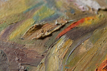 Abstract art. Oil painting. Modern art. Close-up and texture