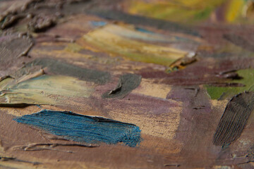 Abstract art. Oil painting. Modern art. Close-up and texture