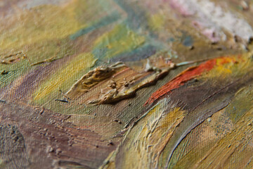 Abstract art. Oil painting. Modern art. Close-up and texture