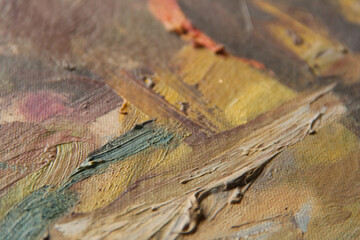 Abstract art. Oil painting. Modern art. Close-up and texture