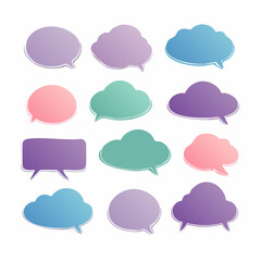 Buntes Sprechblasen-Set – farbenfrohe Comic-Sprechblasen und Gedankenblasen als Vektorgrafik