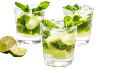 Mojito cocktail on transparent background, png