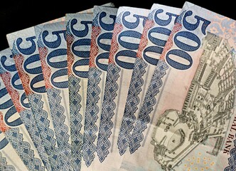 Five hundred Saudi riyals background of five hundred - Saudi money