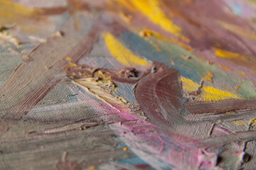 Abstract art. Oil painting. Modern art. Close-up and texture