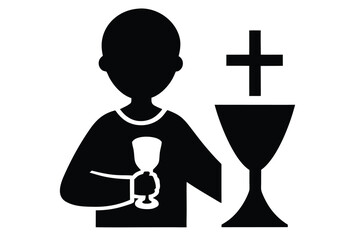 holy communion  vector icon silhouette illustratio