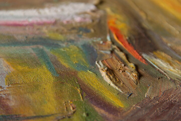 Abstract art. Oil painting. Modern art. Close-up and texture