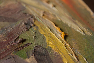 Abstract art. Oil painting. Modern art. Close-up and texture