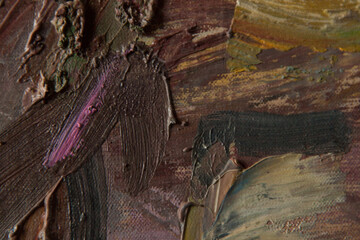 Abstract art. Oil painting. Modern art. Close-up and texture