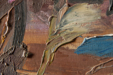 Abstract art. Oil painting. Modern art. Close-up and texture