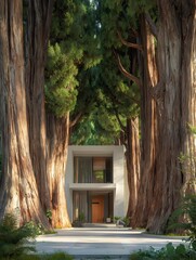 contemporary home with large cypress trees as a natural privacy screen house exterior big trees cypress contemporary