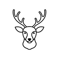 reindeer head icon vector