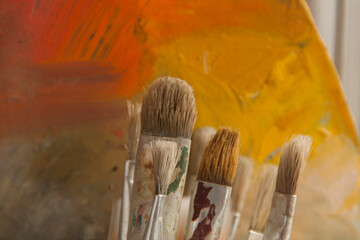 Artist's palette. Abstract art background. Rough brushstroke texture. Art palette