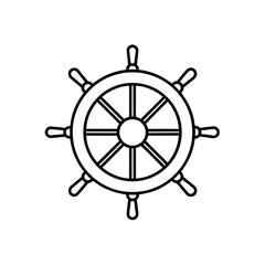 Obraz premium ship wheel icon vector