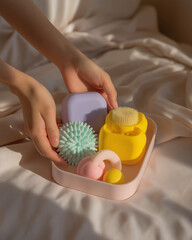 Hotel Sensory Welcome Tray with Tactile Tools and Fidget Accessories