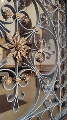 October 22 2024 Hradec Kralove, Czech Republic Europe, Kralov region, Kralovehradecky kraj, Ornate metal gate