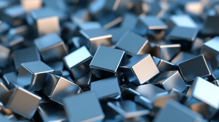 Obraz premium Abstract metallic cubes geometric pattern background texture